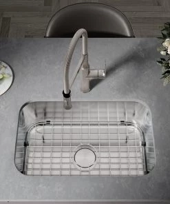 Sinks Allora USA - KSN-3018-16 - 30" X 18" X 9" Undermount Single Large Bowl 16 Gauge Stainless Steel Kitchen Sink