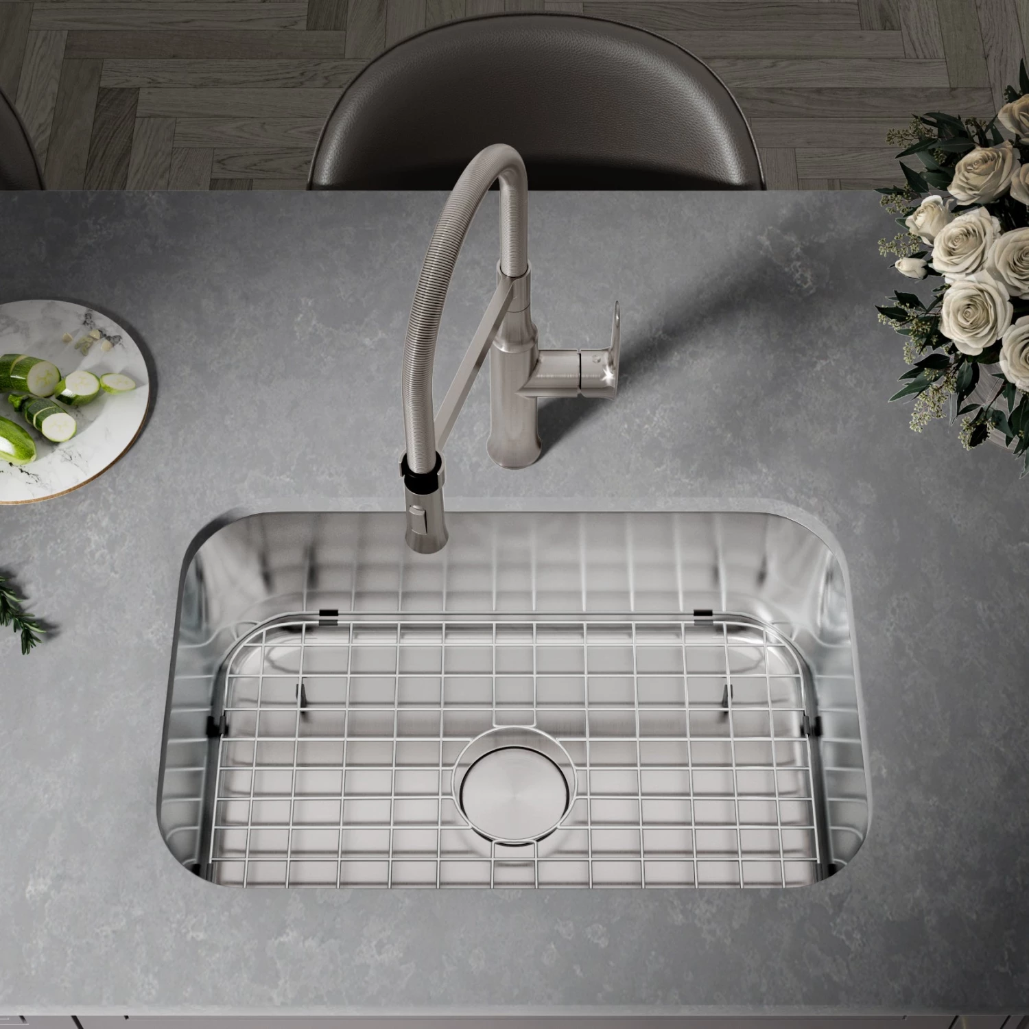 Allora USA - KSN-3018-16 Combo - 30" X 18" X 9" Undermount Single Large Bowl Stainless Steel Kitchen Sink 2 Allora USA - KSN-3018-16 Combo - 30" X 18" X 9" Undermount Single Large Bowl Stainless Steel Kitchen Sink