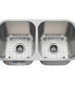 Sinks Allora USA - KSN-3118 Combo - 31" X 18" X 9" Undermount Double Bowl 50/50 Stainless Steel Kitchen Sink 13 Sinks Allora USA - KSN-3118 Combo - 31