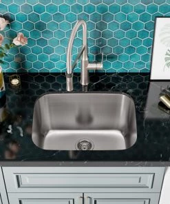 Sinks Allora USA LS-2318 - 23" X 18" X 12" Undermount Single Bowl Stainless Steel Laundry Sink