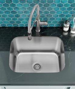 Sinks Allora USA LS-2318 - 23" X 18" X 12" Undermount Single Bowl Stainless Steel Laundry Sink