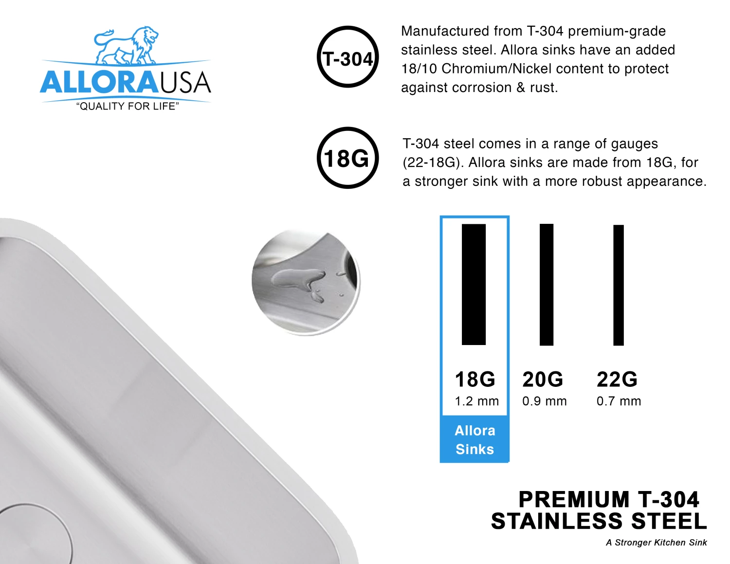 Allora USA - KSN-2718-16 Combo - 27" X 18" X 9" Undermount Single Large Bowl 16 Gauge Stainless Steel Kitchen Sink And Accessories 11 Allora USA - KSN-2718-16 Combo - 27" X 18" X 9" Undermount Single Large Bowl 16 Gauge Stainless Steel Kitchen Sink And Accessories