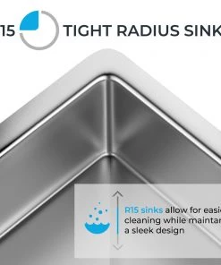 Allora USA KHWS-2318-R15 Workstation Undermount Stainless Steel Kitchen Sink Sinks