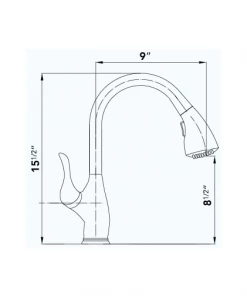Allora USA - A-710-C Kitchen Faucet - Single Handle Pull Down Sprayer - Chrome