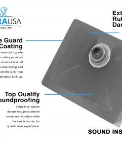 Sinks Allora USA KSN-2117-R25 21" X 17" X 9" Undermount Single Bowl Stainless Steel Kitchen Sink With Radius 25 15 Sinks Allora USA KSN-2117-R25 21