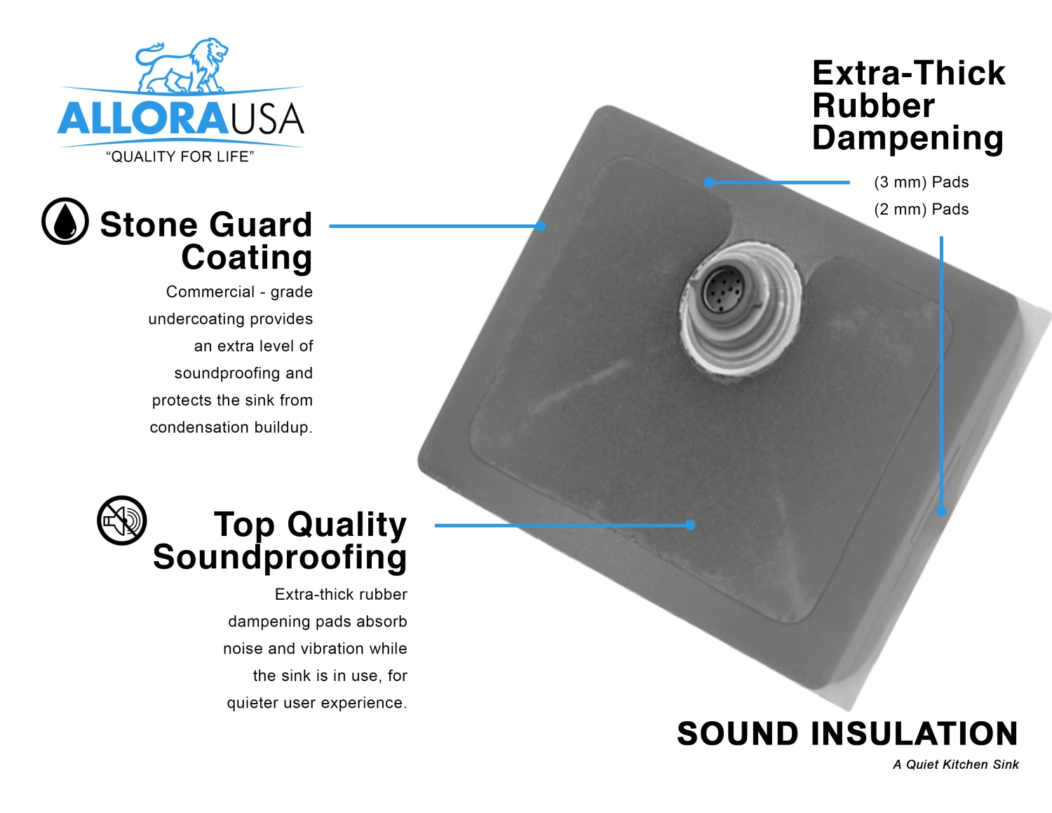 Sinks Allora USA KSN-2117-R25 21" X 17" X 9" Undermount Single Bowl Stainless Steel Kitchen Sink With Radius 25 8 Sinks Allora USA KSN-2117-R25 21" X 17" X 9" Undermount Single Bowl Stainless Steel Kitchen Sink With Radius 25