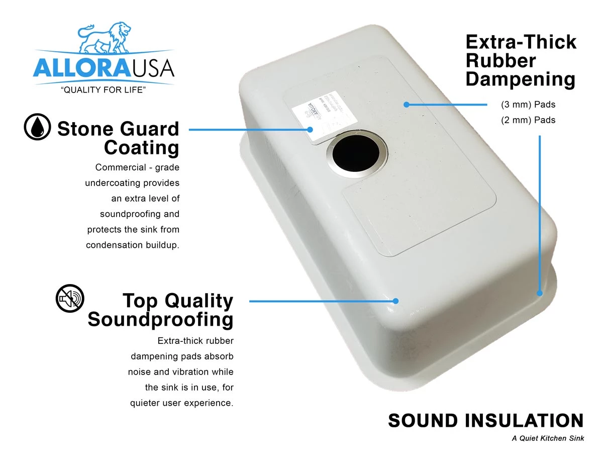 Sinks Allora USA - KH-3318-S-R15 Combo - 33" X 18" X 10" Handmade Undermount Single Large Bowl Stainless Steel Kitchen Sink 13 Sinks Allora USA - KH-3318-S-R15 Combo - 33" X 18" X 10" Handmade Undermount Single Large Bowl Stainless Steel Kitchen Sink