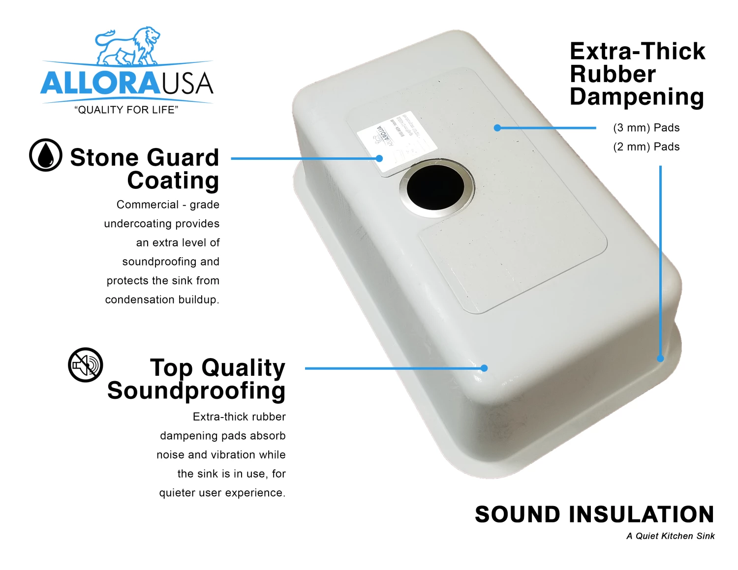 Sinks Allora USA - KH-3018-R15 - 30" X 18" X 10" Undermount Bowl Handmade Stainless Steel Kitchen Sink 8 Sinks Allora USA - KH-3018-R15 - 30" X 18" X 10" Undermount Bowl Handmade Stainless Steel Kitchen Sink