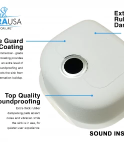 Allora USA - KSN-2321 - 23" X 21" X 9" Undermount "D" Shape Single Bowl Stainless Steel Kitchen Sink 15 Allora USA - KSN-2321 - 23