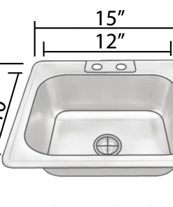 Allora USA - TOP-1210 - Top Mount Single Bowl Kitchen Sink