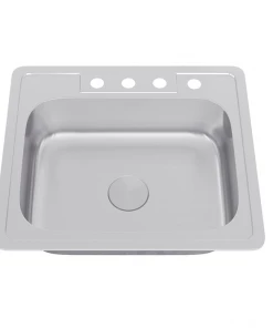 Allora USA - TOP-2116 25" X 22" X 7" Top Mount Single Bowl Kitchen Sink