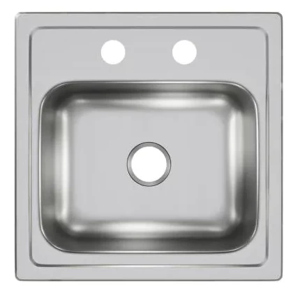 Elkay Neptune All-in-One Drop-In Stainless Steel 15 In. 2-Hole Single Bowl Bar Sink 1 Elkay Neptune All-in-One Drop-In Stainless Steel 15 In. 2-Hole Single Bowl Bar Sink