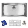 Elkay Crosstown Undermount Stainless Steel 33 In. Single Bowl Kitchen Sink With Bottom Grid And Drain