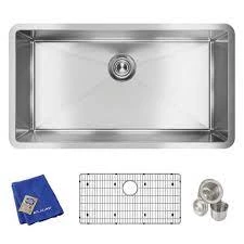 Elkay Crosstown Undermount Stainless Steel 33 In. Single Bowl Kitchen Sink With Bottom Grid And Drain