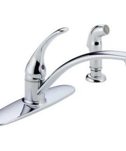 Delta Foundations Single-Handle Standard Kitchen Faucet With Side Sprayer In Chrome