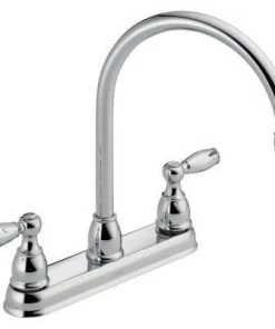 Faucets Delta Foundations 2-Handle Standard Kitchen Faucet In Chrome