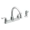 Moen Banbury 2-Handle Mid-Arc Standard Kitchen Faucet With Side Sprayer In Chrome Faucets