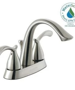 Faucets Glacier Bay Edgewood 4 In. Centerset 2-Handle High-Arc Bathroom Faucet In Brushed Nickel