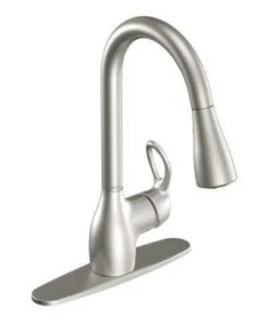 Sinks Moen Kleo Single-Handle Pull-Down Sprayer Kitchen Faucet With Reflex In Spot Resist Stainless
