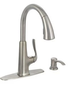 Pfister Pasadena Single-Handle Pull-Down Sprayer Kitchen Faucet With Soap Dispenser In Stainless Steel Faucets