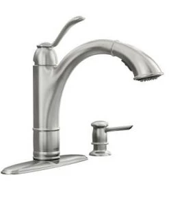 Moen Walden Single-Handle Pull-Out Sprayer Kitchen Faucet With Microban Protection In Spot Resist Stainless Sinks