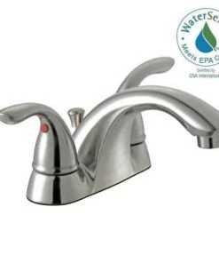 Glacier Bay Builders 4 In. Centerset 2-Handle Low-Arc Bathroom Faucet In Brushed Nickel Faucets