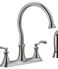 Delta Vessona 2-Handle Standard Kitchen Faucet In Stainless Faucets
