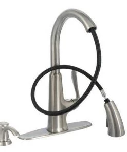 Pfister Pasadena Single-Handle Pull-Down Sprayer Kitchen Faucet With Soap Dispenser In Stainless Steel Faucets
