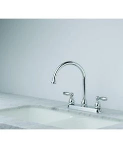 Faucets Delta Foundations 2-Handle Standard Kitchen Faucet In Chrome