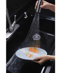 Kohler Barossa Single-Handle Pull-Down Kitchen Faucet In Vibrant Stainless With Soap/Lotion Dispenser And DockNetik