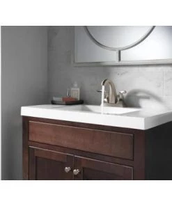 Delta Everly 4 In. Centerset 2-Handle Bathroom Faucet In SpotShield Brushed Nickel