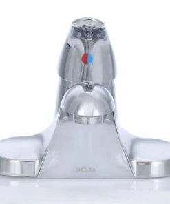 Delta Foundations 4 In. Centerset Single-Handle Bathroom Faucet In Chrome Faucets