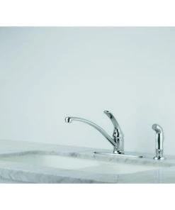 Delta Foundations Single-Handle Standard Kitchen Faucet With Side Sprayer In Chrome