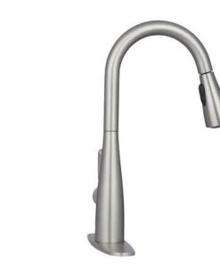 Faucets Moen Essie Single-Handle Pull-Down Sprayer Kitchen Faucet With Soap Dispenser In Spot Resist Stainless