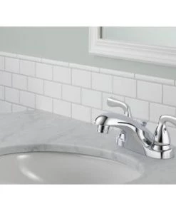 Delta Foundations 4 In. Centerset 2-Handle Bathroom Faucet In Chrome Faucets