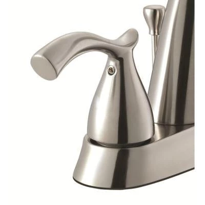 Faucets Glacier Bay Edgewood 4 In. Centerset 2-Handle High-Arc Bathroom Faucet In Brushed Nickel 3 Faucets Glacier Bay Edgewood 4 In. Centerset 2-Handle High-Arc Bathroom Faucet In Brushed Nickel