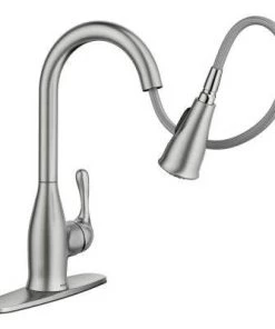 Faucets Moen Kaden Single-Handle Pull-Down Sprayer Kitchen Faucet With Reflex In Spot Resist Stainless
