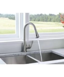 Faucets Moen Kaden Single-Handle Pull-Down Sprayer Kitchen Faucet With Reflex In Spot Resist Stainless