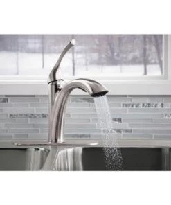 Kohler Mistos Single-Handle Pull-Out Sprayer Kitchen Faucet In Stainless Steel Faucets