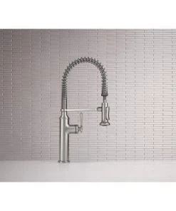 Faucets Kohler Sous Pro-Style Single-Handle Pull-Down Sprayer Kitchen Faucet In Vibrant Stainless