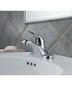 Delta Foundations 4 In. Centerset Single-Handle Bathroom Faucet In Chrome Faucets