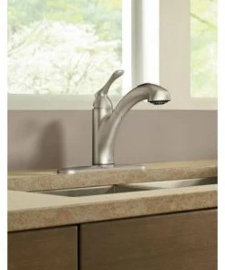 Moen Banbury Single-Handle Pull-Out Sprayer Kitchen Faucet In Spot Resist Stainless 9 Moen Banbury Single-Handle Pull-Out Sprayer Kitchen Faucet In Spot Resist Stainless