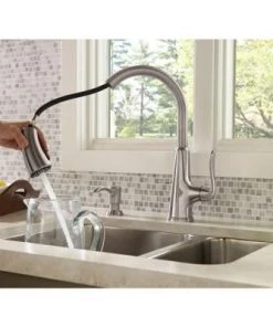 Pfister Pasadena Single-Handle Pull-Down Sprayer Kitchen Faucet With Soap Dispenser In Stainless Steel Faucets