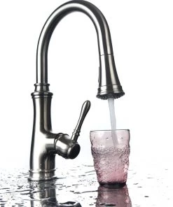 Faucets Allora USA - A-726-BN Kitchen Faucet - Single Handle Pull Down Sprayer - Brushed Nickel