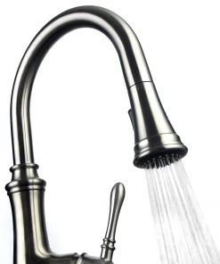 Faucets Allora USA - A-726-BN Kitchen Faucet - Single Handle Pull Down Sprayer - Brushed Nickel