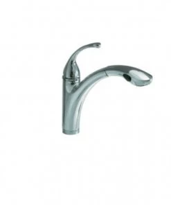 Kohler K-10433-CP Forte Polished Chrome Single-Hole Or 3-Hole Kitchen Sink Faucet With 10-1/8" Faucets