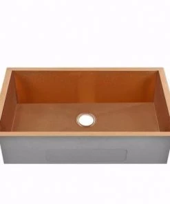 Allora USA - KH-3018-R15-RG - 30" X 18" X 10" Rose Gold Undermount Bowl Handmade Stainless Steel Kitchen Sink Sinks