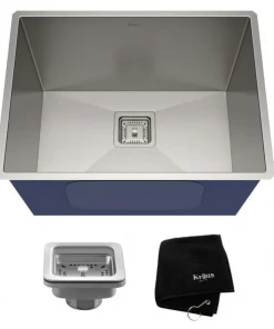 Sinks KRAUS Pax Zero-Radius 24" X 18.5" X 12" 18 Gauge Undermount Single Bowl Stainless Steel Laundry Sink