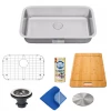 Allora USA - KSN-3118-S Combo - 31" X 18" X 9" Undermount Single Bowl Stainless Steel Kitchen Sink