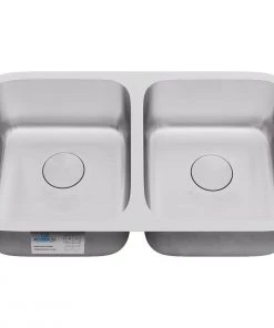 Allora USA - KSN-3118 - 31" X 18" X 9" Undermount 50/50 Double Bowl Stainless Steel Kitchen Sink Sinks